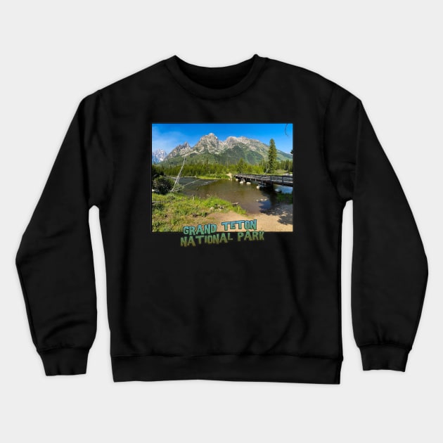 Wyoming State Outline (Grand Teton National Park) Crewneck Sweatshirt by gorff